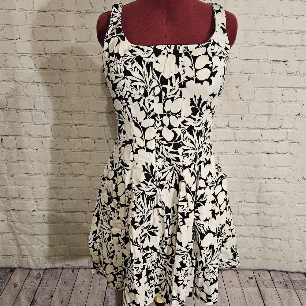 Ralph Lauren Black and White Floral Mini Dress